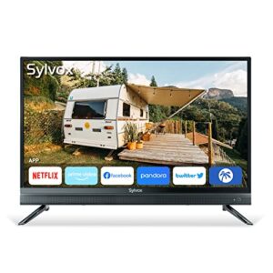 sylvox smart rv tv, 32″ 12/24v tv for rv camper 1080p full hd dc/ac powered television, integrated atsc tuner, support wifi bluetooth, built-in apps, smart tv for home car campervan truck boat