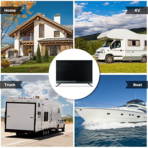 SYLVOX Smart RV TV, 32" 12/24V TV for RV Camper 1080P Full HD DC/AC Powered Television, Integrated ATSC Tuner, Support WiFi Bluetooth, Built-in APPs, Smart TV for Home Car Campervan Truck Boat