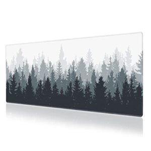 Galdas Gaming Mouse Pad Forest Background Pattern XXL XL Large Mouse Pad Mat Long Extended Mousepad Desk Pad Non-Slip Rubber Mice Pads Stitched Edges Thin Pad (31.5x11.8x0.12 Inch)-Tree