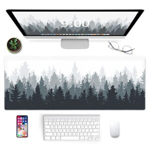 Galdas Gaming Mouse Pad Forest Background Pattern XXL XL Large Mouse Pad Mat Long Extended Mousepad Desk Pad Non-Slip Rubber Mice Pads Stitched Edges Thin Pad (31.5x11.8x0.12 Inch)-Tree