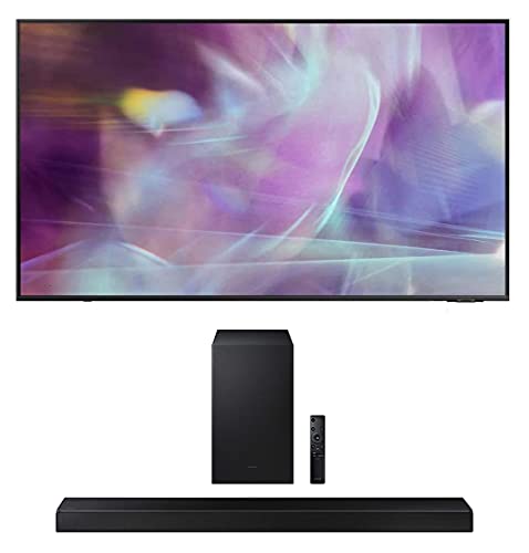 SAMSUNG QN43Q60AA 43" QLED Q60 Series 4K Smart TV Titan Gray with a HW-A650 3.1CH Soundbar and Subwoofer with DTS Virtual X (2021)
