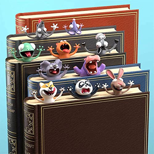 3D Cartoon Animal Bookmark Lovely Fun Cute Bookmarks PVC Animal Bookmark Squashed Animals Reading Bookmark Stationery Presents Party Favors Great Gift Ideal for Kids and Students - Gecko