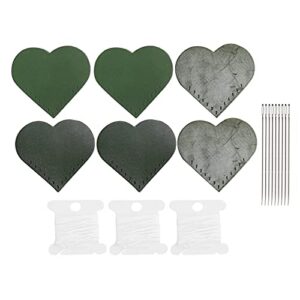 leather heart bookmark making set, 2×2.2in corner page book marks for reading lover cute bookmarks accessories green series