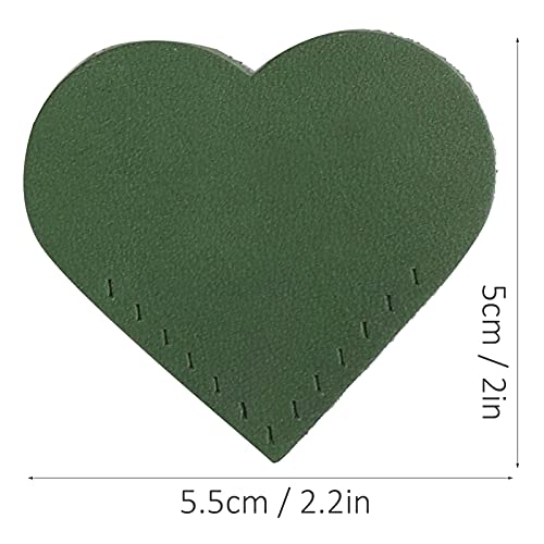 Leather Heart Bookmark Making Set, 2x2.2in Corner Page Book Marks for Reading Lover Cute Bookmarks Accessories Green Series