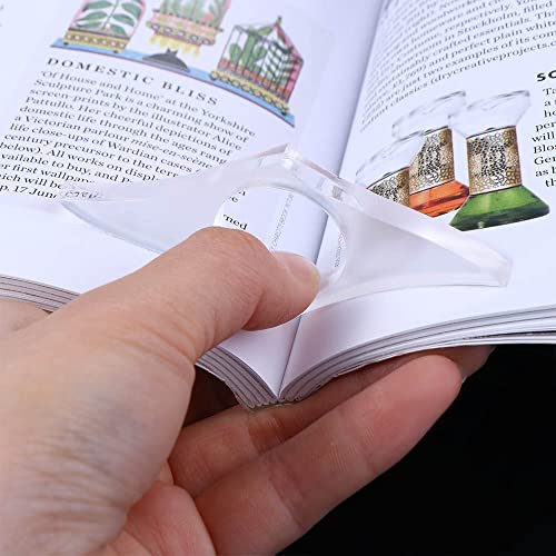 Transparent Thumb Bookmark -Clear Page Spreader,Acrylic Thumb Ring Page Holder,Thumb Thing Book Page Holder and Bookmark,Gift for Readers(L)