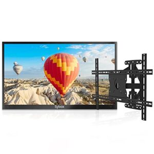sylvox 55 inch outdoor tv, waterproof 4k ultra hd hdr smart tv with bluetooth wifi function with waterproof wall mount for partial sunshine areas