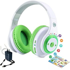 wireless bluetooth over-ear headphones – built-in music fun task book reading learning & education -10w charger for kids boys & girls leapods max