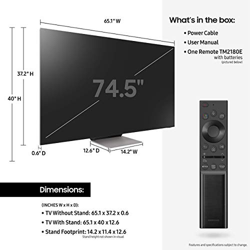 SAMSUNG QN75QN900A 75" UHD High Dynamic Range Neo QLED 8K Smart TV with an Additional 1 Year Coverage by Epic Protect (2021)