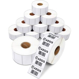 aegis adhesives – 1 ½” x 1” direct thermal labels, perforated & compatible with rollo, zebra, & other desktop label printers (12 rolls, 1300/roll)