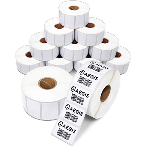 Aegis Adhesives - 1 ½” X 1” Direct Thermal Labels, Perforated & Compatible with Rollo, Zebra, & Other Desktop Label Printers (12 Rolls, 1300/Roll)