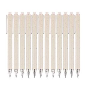 Gel Pens for Note Taking 12PCS RIANCY Black Ink Fine Point Pen Black Gel Pens Quick Dry Ink 0.5mm Smooth Writing Pen for Home Office Art Back to School Supplies (Cream)