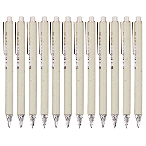 Gel Pens for Note Taking 12PCS RIANCY Black Ink Fine Point Pen Black Gel Pens Quick Dry Ink 0.5mm Smooth Writing Pen for Home Office Art Back to School Supplies (Cream)