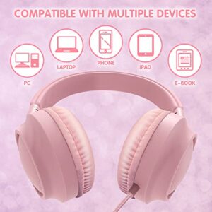 MIDOLA Kids Headphone Wired Over Ear Foldable Noise Protection Light Stereo Headset with Inline Cable AUX 3.5mm Mic for Young Boy Girl Child Travel School Pad Notebook Laptop Tablet Blue