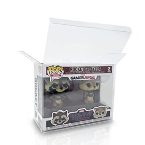 EcoTEK Protectors Compatible with Funko - 2 Pack Pop! & VYNL Figures (8 Pack of EcoTEK 2 Pack Pop Protectors) Strong, Crystal Clear Case, Heavy Duty Acid Free w/ Protective Film & Locking Tab