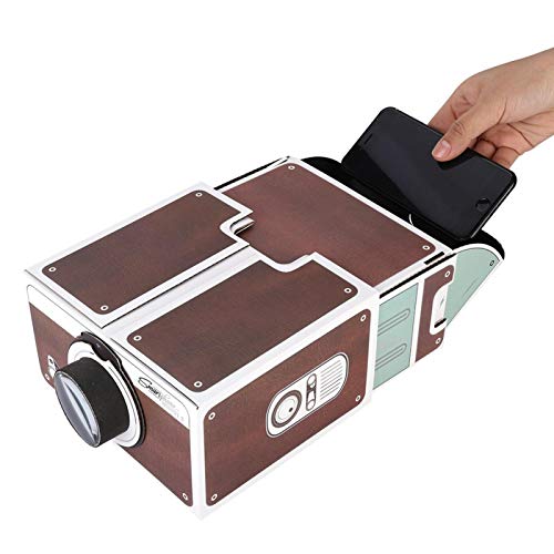 Second-Generation Mini DIY Portable Smart Mobile Phone ProjectorHome Cinema Portable Movie Projector for Indoor Outdoor Install Projection Lens to Use