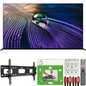 sony xr55a90j 55-inch oled 4k hdr ultra smart tv bundle with taskrabbit installation services + deco gear wall mount + hdmi cables + surge adapter