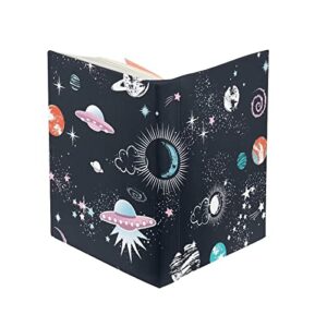 Tongluoye Planets Stars Book Covers for Girls Boys Fashion Moon Spirals Book Sleeve Protector with Humanize Design Durable Reusable Book Pouch for School Books Novels Hardcover Nice Gifts