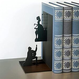PRVDV Adjustable Bookends Iron Figure Bookends Reading Book Support Retro Non-Skid Book Ends Stoppers for Shelves Home Office Table Desktop Decor (Color : C)