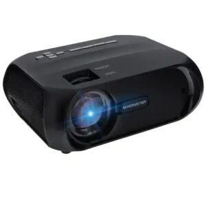 Monster Image Pro 720 HD Extra-Bright LCD Projector, 2000 Lumens, Projects Up to 16ft, Max Resolution: 1080 HD, Universal Image/Audio/Video Support, AV/USB/HDMI/SD Input