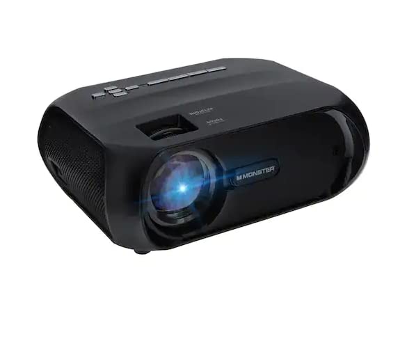 Monster Image Pro 720 HD Extra-Bright LCD Projector, 2000 Lumens, Projects Up to 16ft, Max Resolution: 1080 HD, Universal Image/Audio/Video Support, AV/USB/HDMI/SD Input