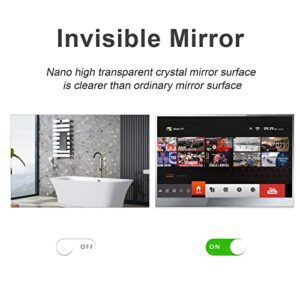 elecsung 22 inch Bathroom TV Luxury Smart Mirror TV IP66 Waterproof Full HD HDTV(ATSC) Tuner Android 11.0 Wi-fi & Bluetooth (22'' (Touch Keys), Mirror)
