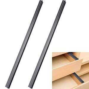 chinco 2 pieces pvc drawer hanging file rails black file cabinet rails for hanging files 1/2 drawer sides letter size file storage hanging file organizer (16 inch)