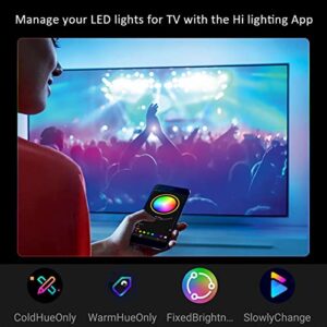 TV LED Backlight Kit and HDMI Sync Box, led tv Backlight for 65 inch TV, sync with Music, tv and Games can tv Lights That Change with tv, Smart Phone app Control, LED for Bedroom, TV, Room DIY LED