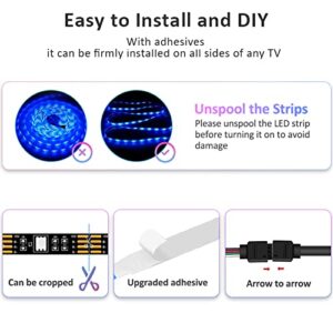 TV LED Backlight Kit and HDMI Sync Box, led tv Backlight for 65 inch TV, sync with Music, tv and Games can tv Lights That Change with tv, Smart Phone app Control, LED for Bedroom, TV, Room DIY LED