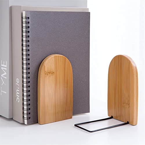 PRVDV Adjustable Bookends Bamboo Desktop Organizer Office Home Bookends Book Ends Stand Holder Shelf Bookrack 1pcs