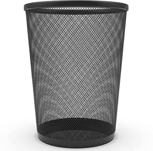 zuvo circular mesh waste paper bin, lightweight waste basket garbage can, metal trash bin ideal for kitchen home office dorm room living room desk bedroom (1)