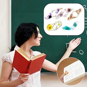 Epoxy Dried Flowers Thumb Book Page Holder Clear Page Thumb Novel Book Thumb Bookmark Holder Transparent Spreader School I2S4