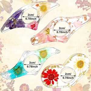 Epoxy Dried Flowers Thumb Book Page Holder Clear Page Thumb Novel Book Thumb Bookmark Holder Transparent Spreader School I2S4