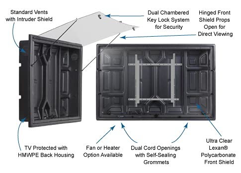 The TV Shield 36-43" Outdoor TV Enclosure with Fan, (2nd Generation), Fits 36-43" Television