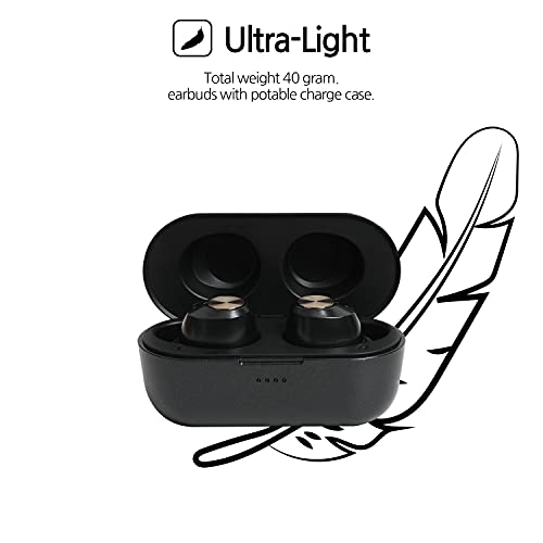 Summonerbuds NABI Black Bluetooth 5.0 True Wireless Earbuds IPX5 Waterproof, in-Ear Earphones with Microphone, Wireless Chargable