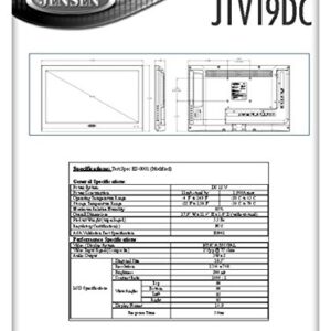 Jensen JTV19DC HD Ready 19 Inch 12V DC RV LED TV with Integrated HDTV (ATSC) Tuner, HD Ready (1080p, 720p, 480p), 1366 x 768 Full HD, Dual Function Wireless Remote Control, Black