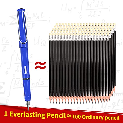 Forever store 6Pcs Everlasting Pencil, Inkless Pencil Eternal with 6pcs Replacement Nibs, Inkless Pen Unlimited Writing Pencil, Reusable Erasable Pencil for Student Artist, Kids Gifts (6pcs-A)