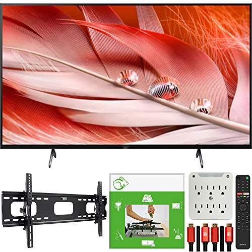 Sony XR50X90J 50-inch X90J 4K Ultra HD Full Array LED Smart TV Bundle with TaskRabbit Installation Services + Deco Gear Wall Mount + HDMI Cables + Surge Adapter