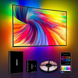 loycco immersion tv led backlights, screen and music sync, hdmi 2.0 sync box included, rgbic ambient wi-fi tv backlights for 55-65 inch tvs pc, compatible with alexa & google assistant, app control