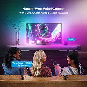 Loycco Immersion TV LED Backlights, Screen and Music Sync, HDMI 2.0 Sync Box Included, RGBIC Ambient Wi-Fi TV Backlights for 55-65 Inch TVs PC, Compatible with Alexa & Google Assistant, App Control