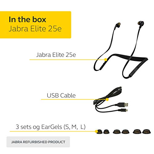 Jabra Elite 25e (Silver) Wireless Bluetooth Earbuds for Music and Calls Silver