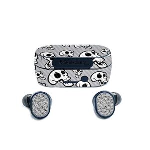 mightyskins carbon fiber skin for skullcandy sesh true wireless earbuds – laughing skulls | protective, durable textured carbon fiber finish | easy to apply | made in the usa