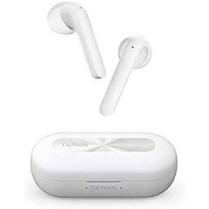ticpods 2 pro plus true wireless earbuds independent connection bluetooth 5.0 with dual-mic semi-in-ear design voice assistant head gesture touch controls ipx4 water resistant 20h battery, ice