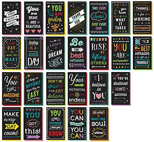 Iconikal Inspirational Motivating Thankful Mini Quote Cards, Blank Back, 200-Count