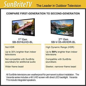 SunBriteTV Outdoor TV 55-Inch Veranda (1st Gen) 4K Ultra HDTV LED Black - SB-5574UHD-BL