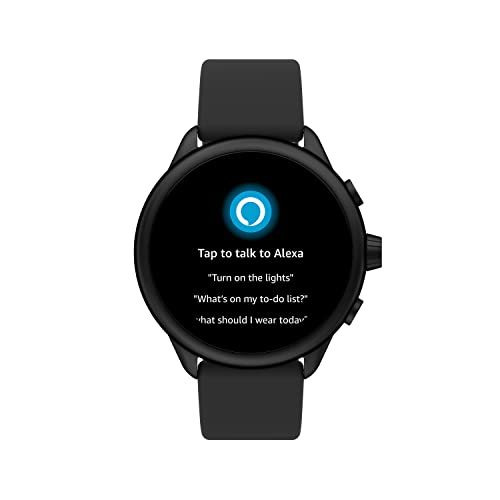 Fossil Unisex Gen 6 44mm Wellness Edition Touchscreen Silicone Smart Watch, Color: Black (Model: FTW4069V)