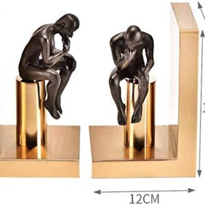 Bookend Supports HeavyDuty ， Small Humanoid Bookend Book Organizer Set of Two Iron Children Adults Desk Office Home Decoration Gift