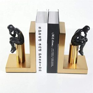 Bookend Supports HeavyDuty ， Small Humanoid Bookend Book Organizer Set of Two Iron Children Adults Desk Office Home Decoration Gift