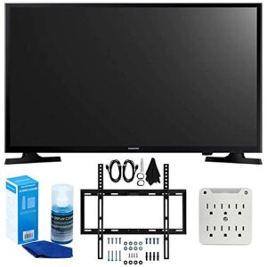 samsung un32m4500 32-inch 720p smart led tv + slim flat wall mount kit ultimate bundle for 19-45 inch tvs + surgepro 6-outlet surge adapter w/night light + led tv screen cleaner