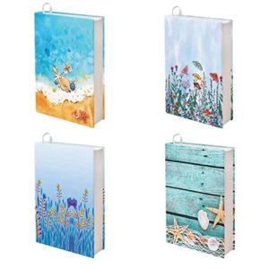 DIYFLASH Scenery Print Book Sleeve for Book Lovers Cute School Supplies for Kids Stretchable Jumbo Jacket Fits Most Hardcover Textbooks Up to 9 x 11 Gifts for Students Back to School Set of 4