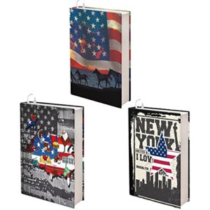 yexiatodo american flag book pouch for women men soft book covers for paperbacks 3 pcs office supplies for textbooks for most hardcover bookswashable up to 9″ x 11″